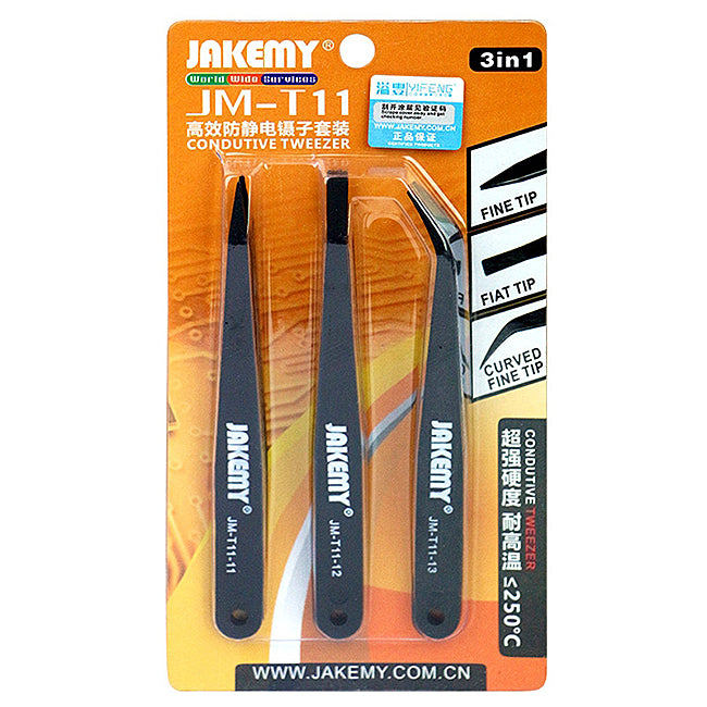 Jakemy Antistatisk pinsett JM-T11, 3-i-1