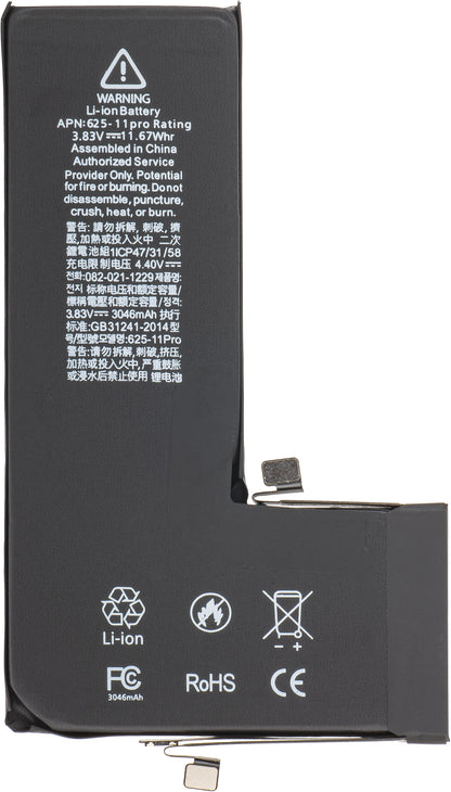 Apple iPhone 11 Pro-batteri, med BMS Flex Stripe BMS-integrasjon (ingen kontaktlodding nødvendig) 