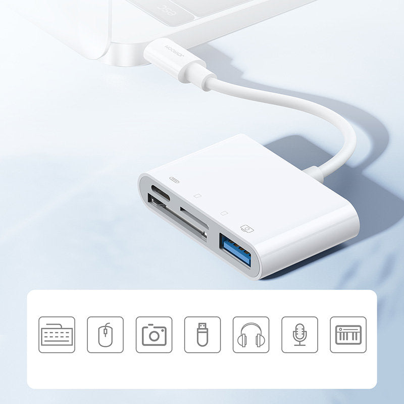 Joyroom Lightning - USB-A / microSD OTG-adapter, hvit S-H142