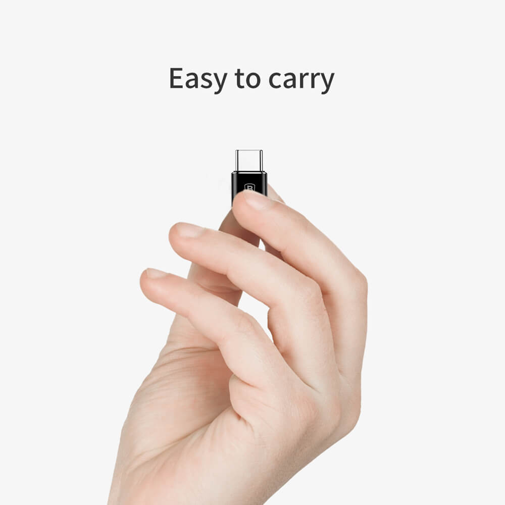 MicroUSB til USB-C Baseus data- og ladeadapter, svart CAMOTG-01