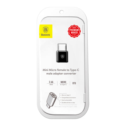 MicroUSB til USB-C Baseus data- og ladeadapter, svart CAMOTG-01