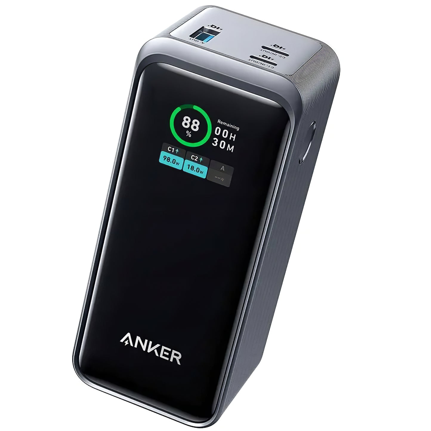 Anker Prime eksternt batteri, 20000 mAh, 200 W, QC + PD, 1 x USB-A - 2 x USB-C, svart A1336011 