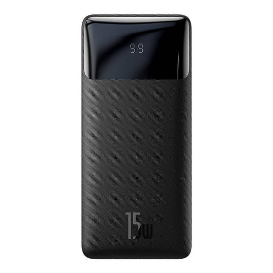 Baseus Bipow eksternt batteri, 30000 mAh, 15 W, 1 x USB-C - 2 x USB-A, svart PPBD05050201 