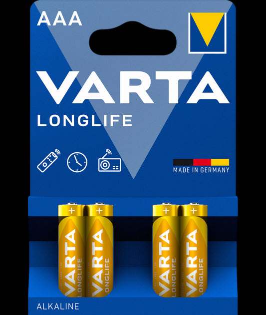 Varta Longlife Batteri 4903, AAA / LR3, sett med 4 stk