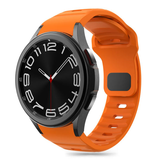Tech-Protect Silikon Line Strap for Samsung Galaxy Watch7 / Watch FE / Watch6 / Watch5 / Watch4-serien, oransje 