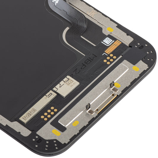 JK berøringsskjerm for Apple iPhone 12 mini, med ramme, In-Cell LCD-versjon, svart 