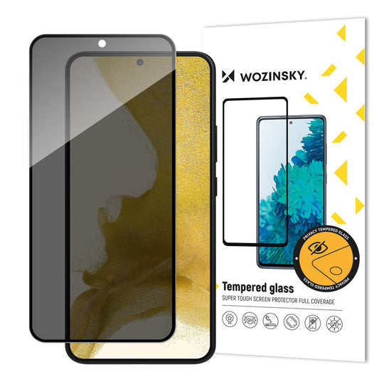 WZK AntiSpy skjermbeskytter for personvern til Samsung Galaxy S22 5G S901, glassbeskyttet, hellimt 