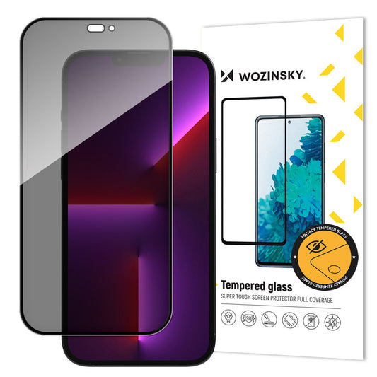 Skjermbeskyttelse WZK AntiSpy skjermbeskytter for Apple iPhone 15, glassbeskyttet, full lim