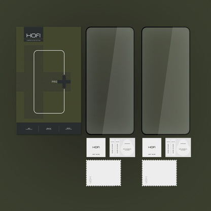Skjermbeskytter HOFI Glass PRO+ for Samsung Galaxy Galaxy Xcover7 G556, beskyttelsesglass, fulllimt, sett med 2 deler, 2,5D, svart 