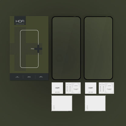 HOFI Glass PRO+ skjermbeskytter for Motorola Edge 50 Neo, beskyttelsesglass, fulllimt, sett med 2 deler, 2,5D, svart