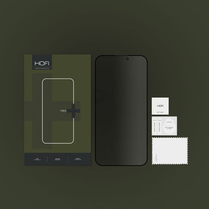 HOFI PRO+ skjermbeskytter for personvern for Apple iPhone 15 Pro, glassbeskyttet, full liming 