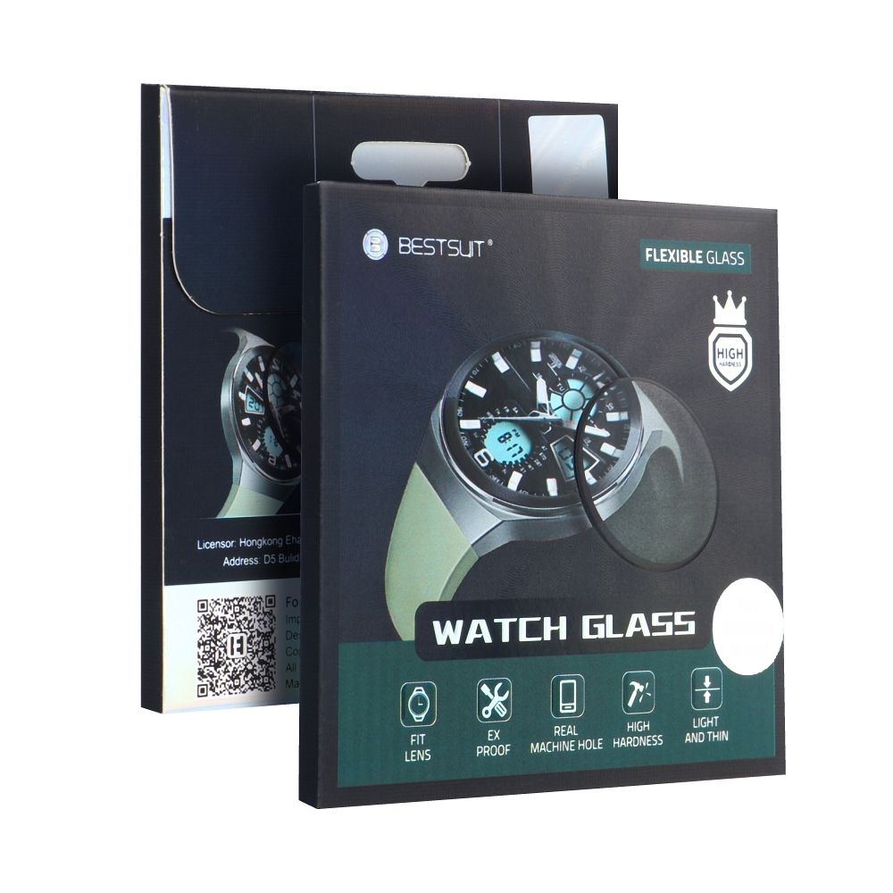 Bestsuit beskyttelsesfilm for Apple Watch 9/8 45mm-serien, fleksibelt glass, svart 
