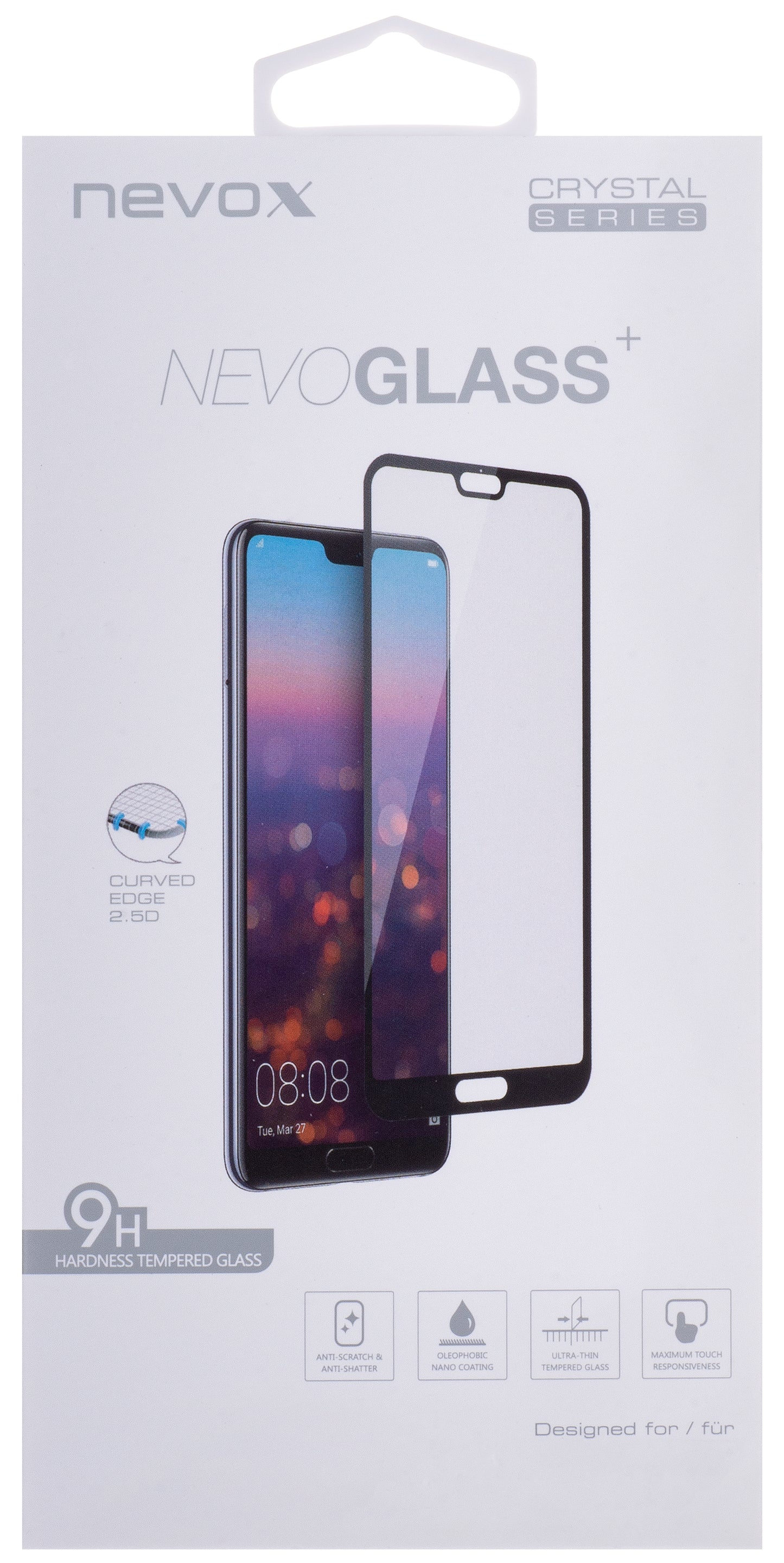 Nevox skjermbeskytter for Apple iPhone 13 Pro Max, herdet glass, full lim, 2,5D, med hjelperamme